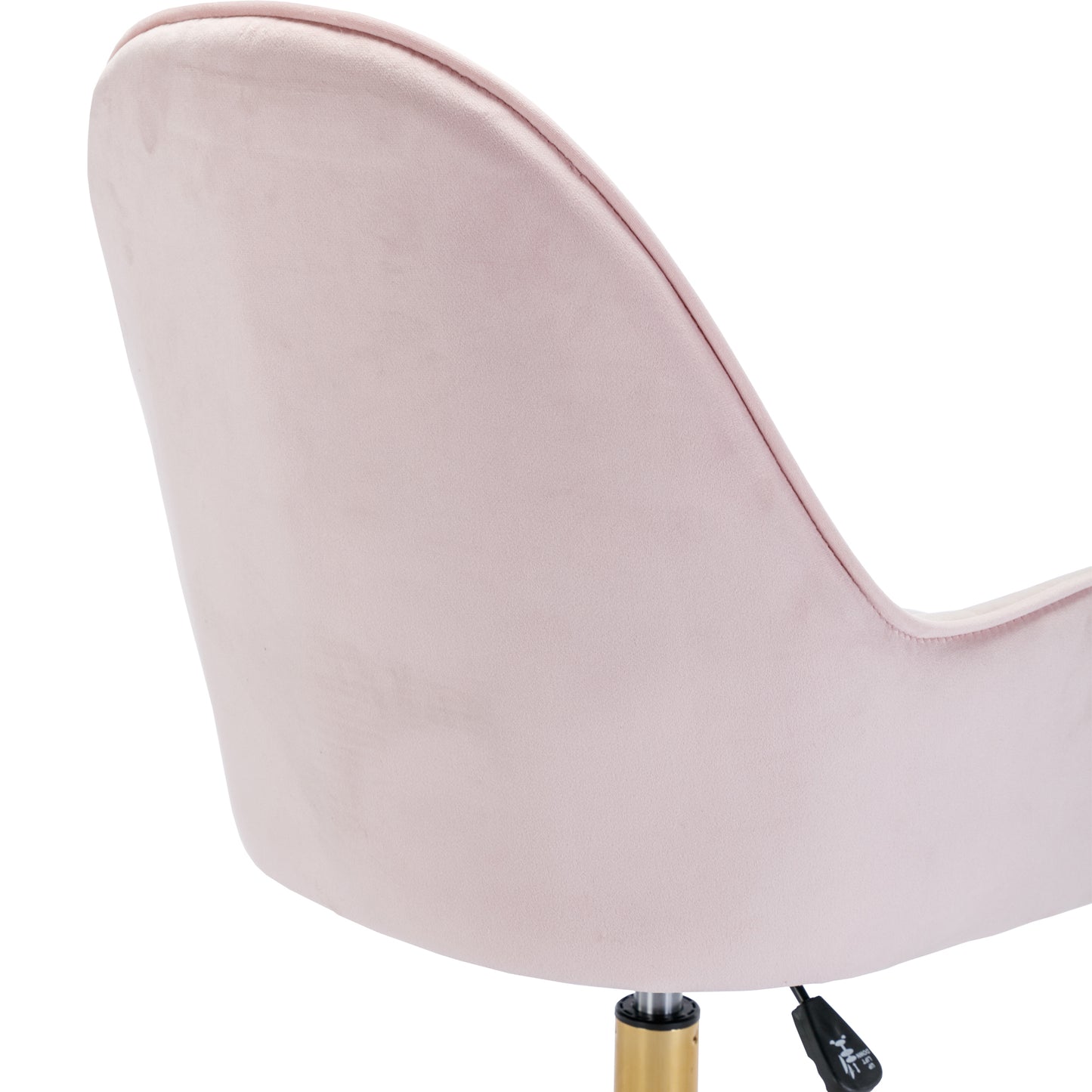 Chic Pink Velvet Office Chair with Gold Accents