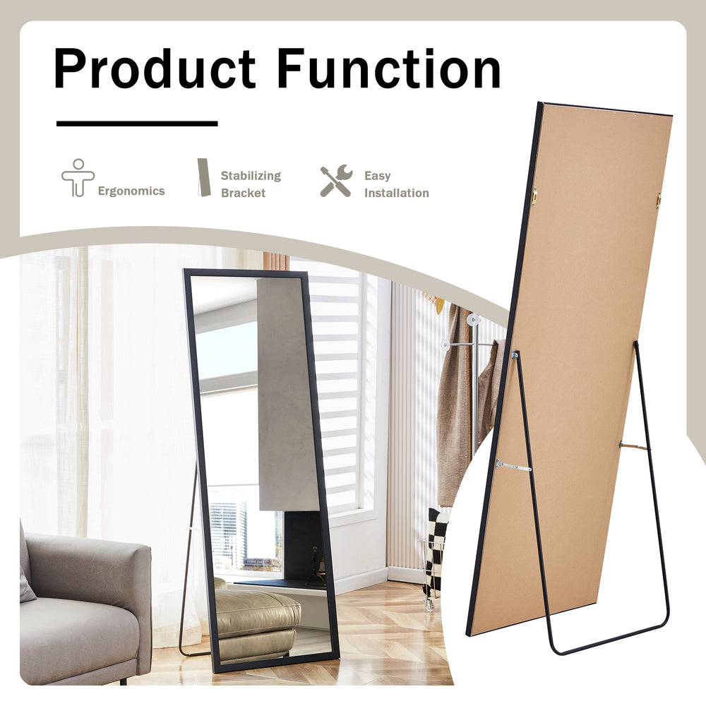 Stylish Black Full-Body Mirror