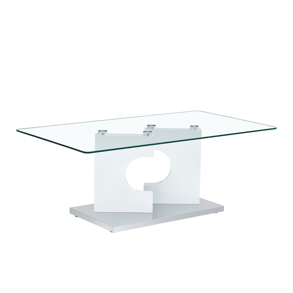 Chic Glass-Top Coffee Table