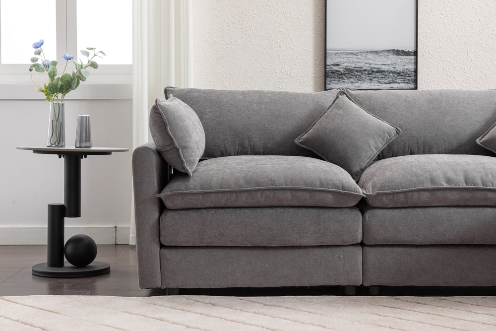 Chic Modular L-Shaped Sofa with Ottoman