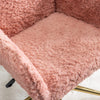 Chic Pink Office Chair with Golden Base