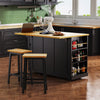 Multi-Functional Rolling Kitchen Island with Drop Leaf & Storage