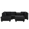 Chic Reversible Sectional Sofa with Storage Ottoman