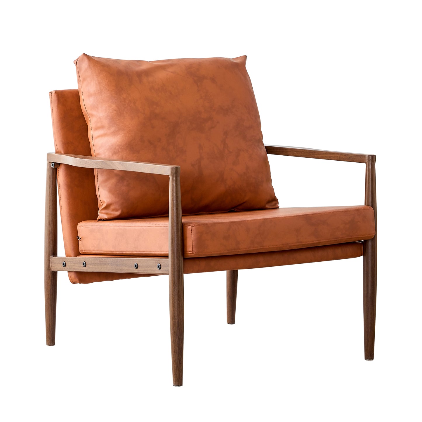 Chic Walnut Armchair with Plush Comfort