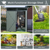 Gray Outdoor Metal Storage Shed with Clear Panels