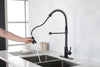 Sleek Matte Black Pull-Out Kitchen Faucet