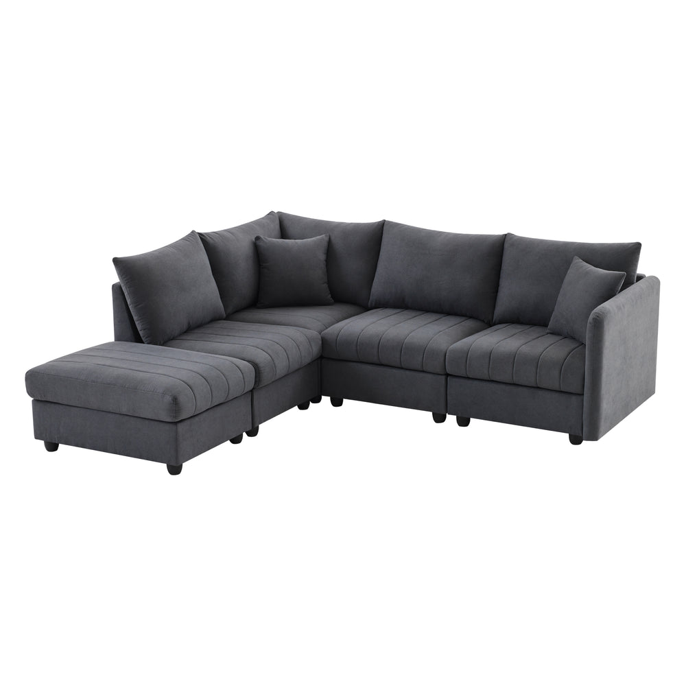 Chic Modular Sectional Sofa with Stripes