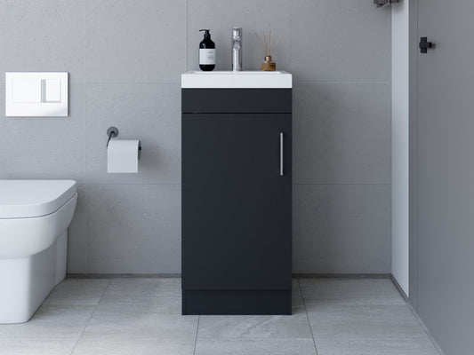 Sleek Black Bathroom Sink Vanity