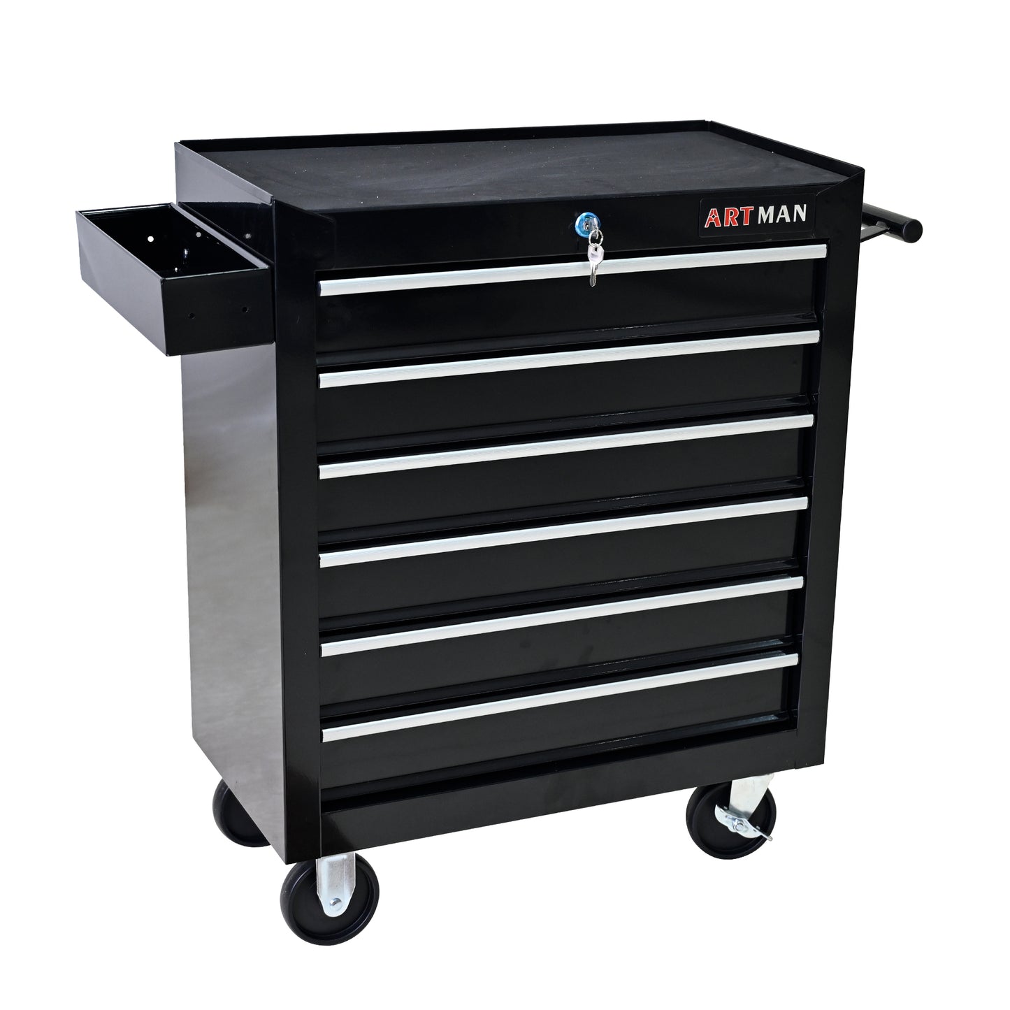 Rolling Tool Cart with 6 Drawers - Black