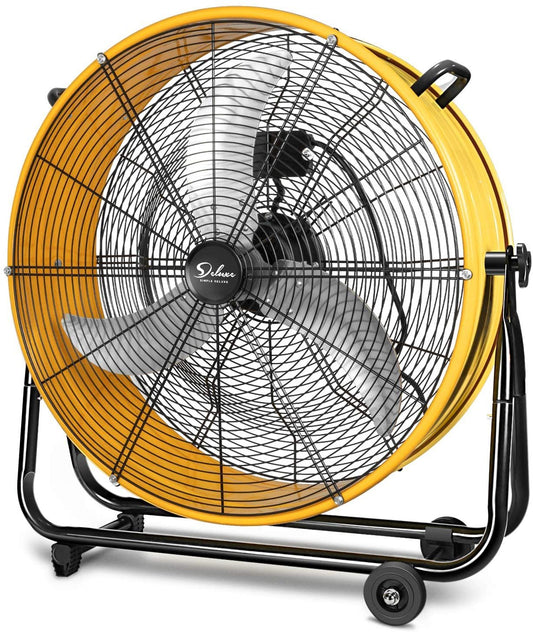 Powerful Yellow Drum Fan for Any Space