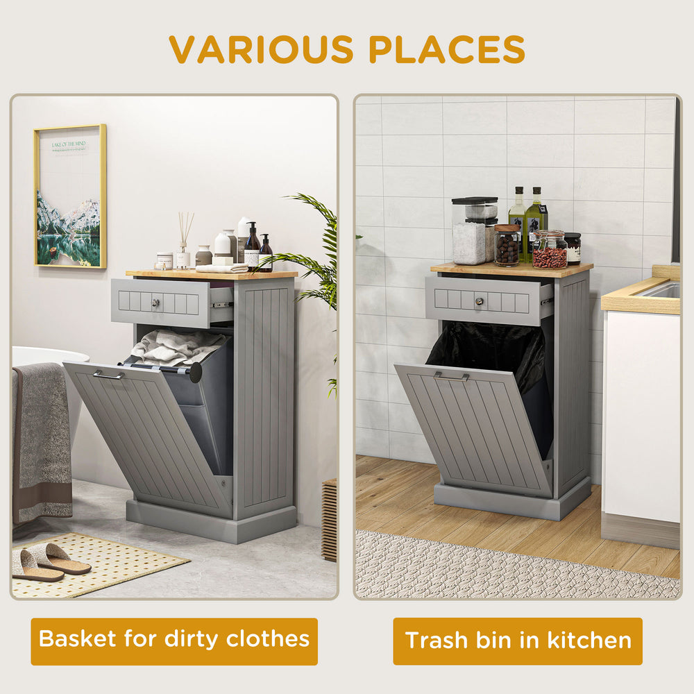 Stylish Tilt-Out Trash & Recycling Cabinet