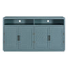 Chic Smoke Blue Sideboard with Open Shelves