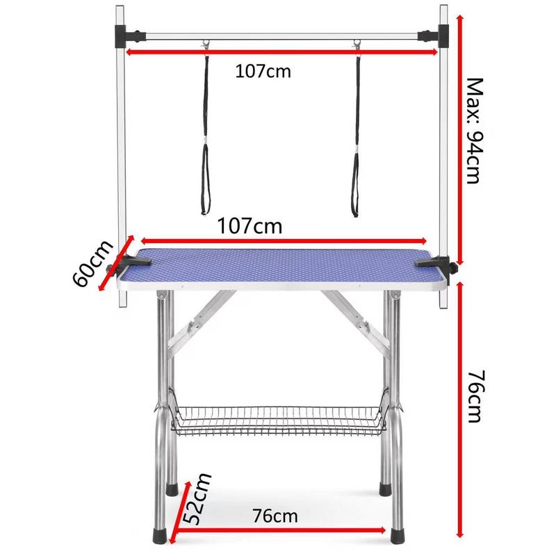 Blue Pet Grooming Table with Storage