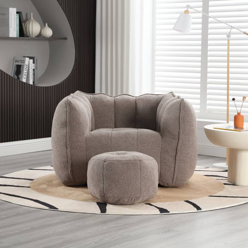 Cozy Foam Bean Bag Chair & Footstool