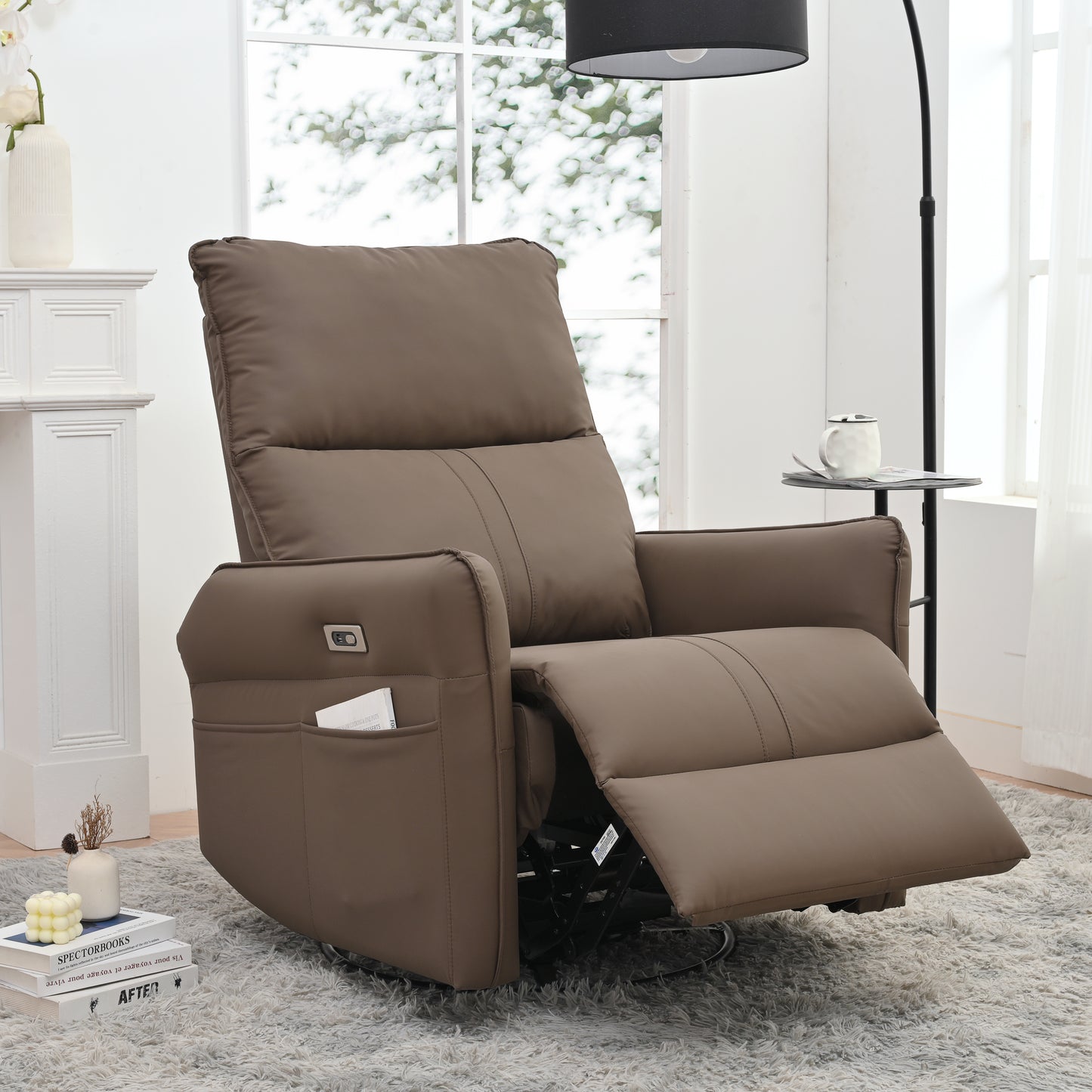 Cozy Power Swivel Recliner with USB Ports