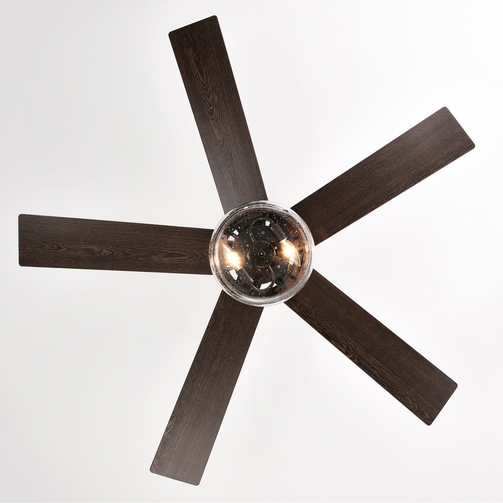 Sleek Matte Black Ceiling Fan with Remote and Optional Glass Shade