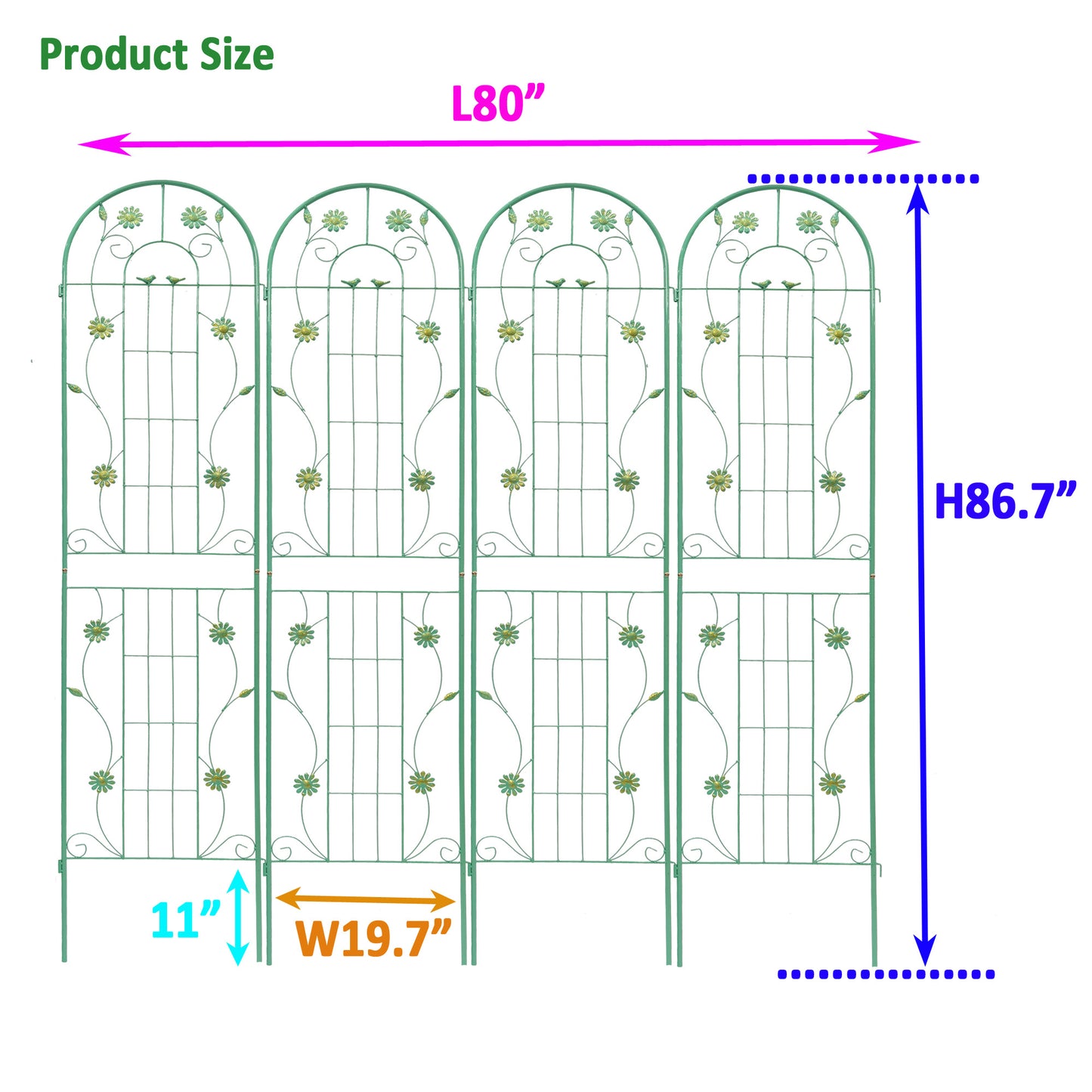 Garden Glow Trellis Set - Rustproof Climbing Plant Support