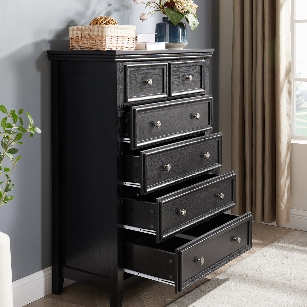 Chic Storage Dresser with Six Drawers