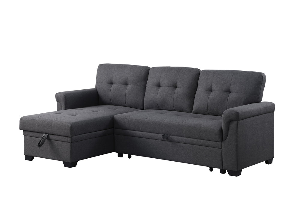 Cozy Gray Reversible Sleeper Sofa with Storage Chaise