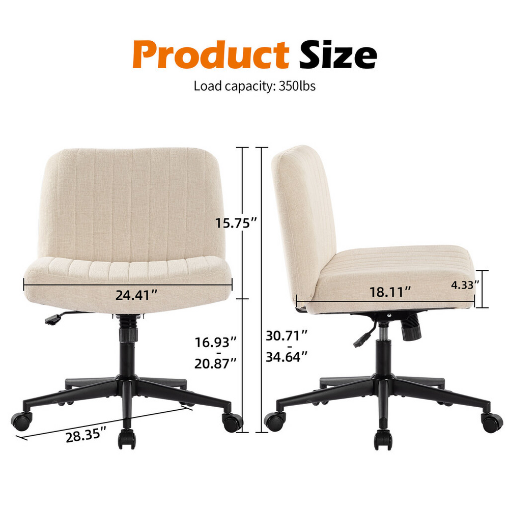 Chic Rolling Office Chair with Swing Backrest