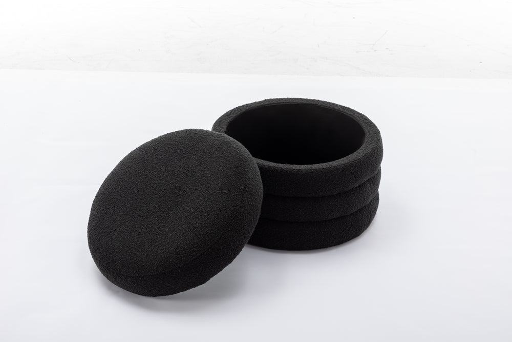 Stylish Black Storage Ottoman