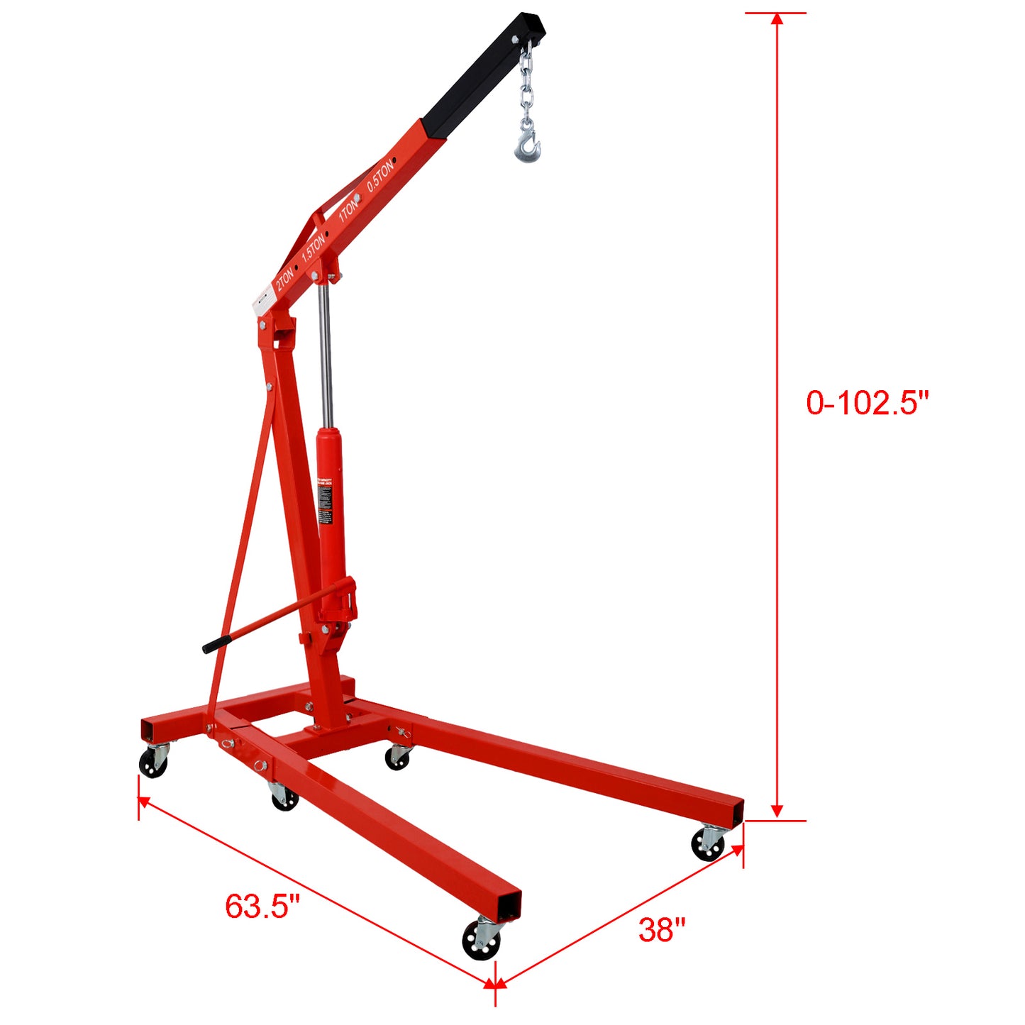 Heavy-Duty Engine Lift Crane with Wheels