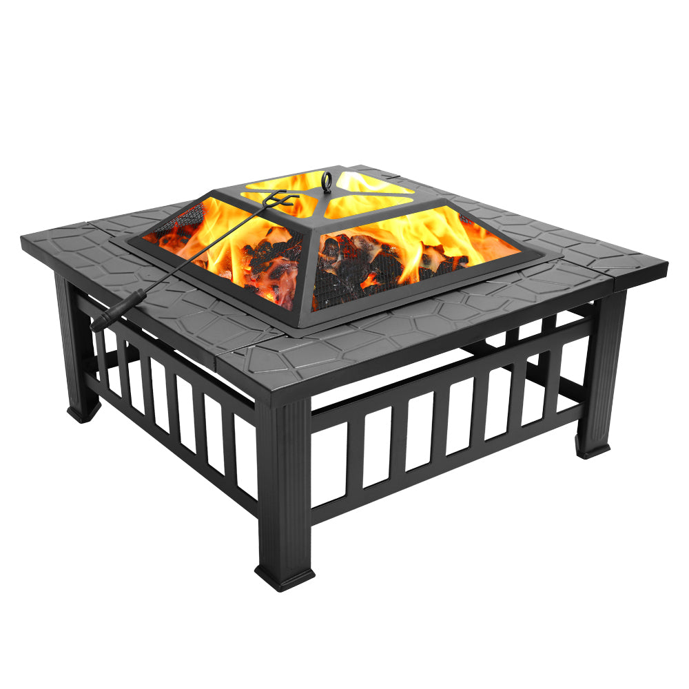 Cozy Square Fire Pit Table for Outdoor Relaxation