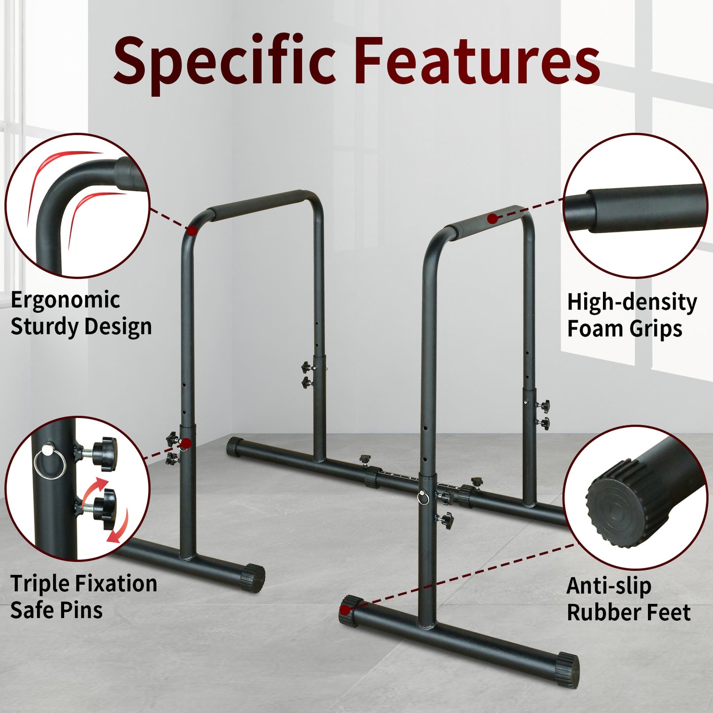 FitPro Power Tower: Adjustable Dip & Pull-Up Station