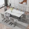 Chic White Marble Dining Table