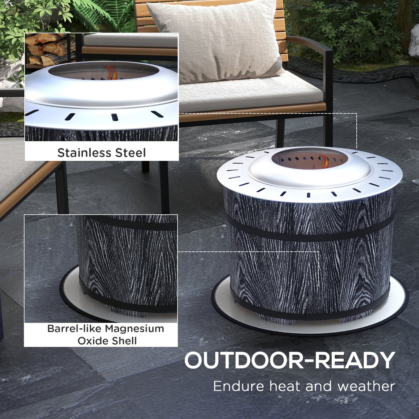 Outsunny Portable Smokeless Fire Pit - Perfect for Cozy Gatherings!