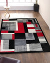 Cozy Black-Grey Living Room Rug