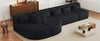 Chic Black Modular Sofa with Loungers and Plush Pillows