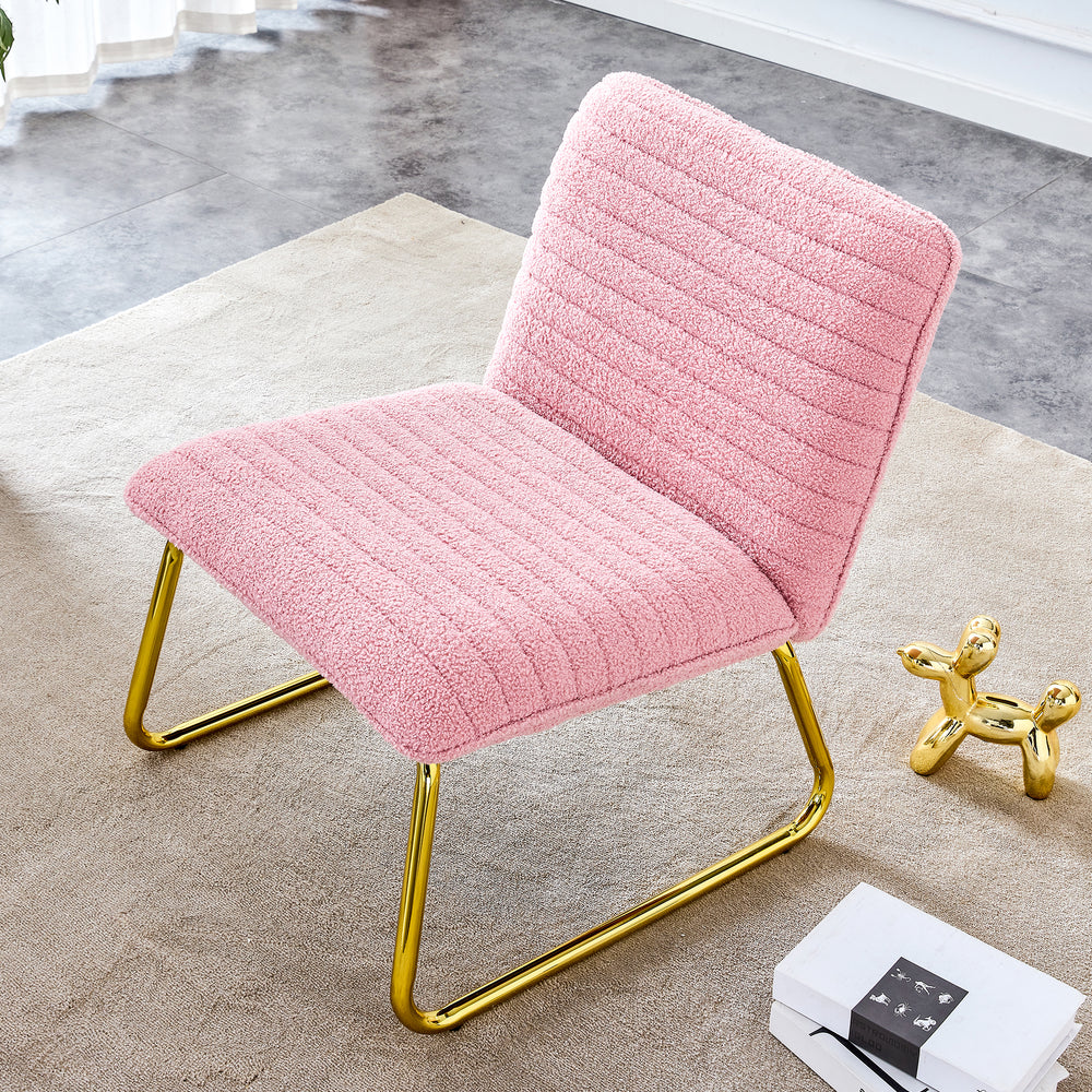 Chic Pink Plush Lounge Chair