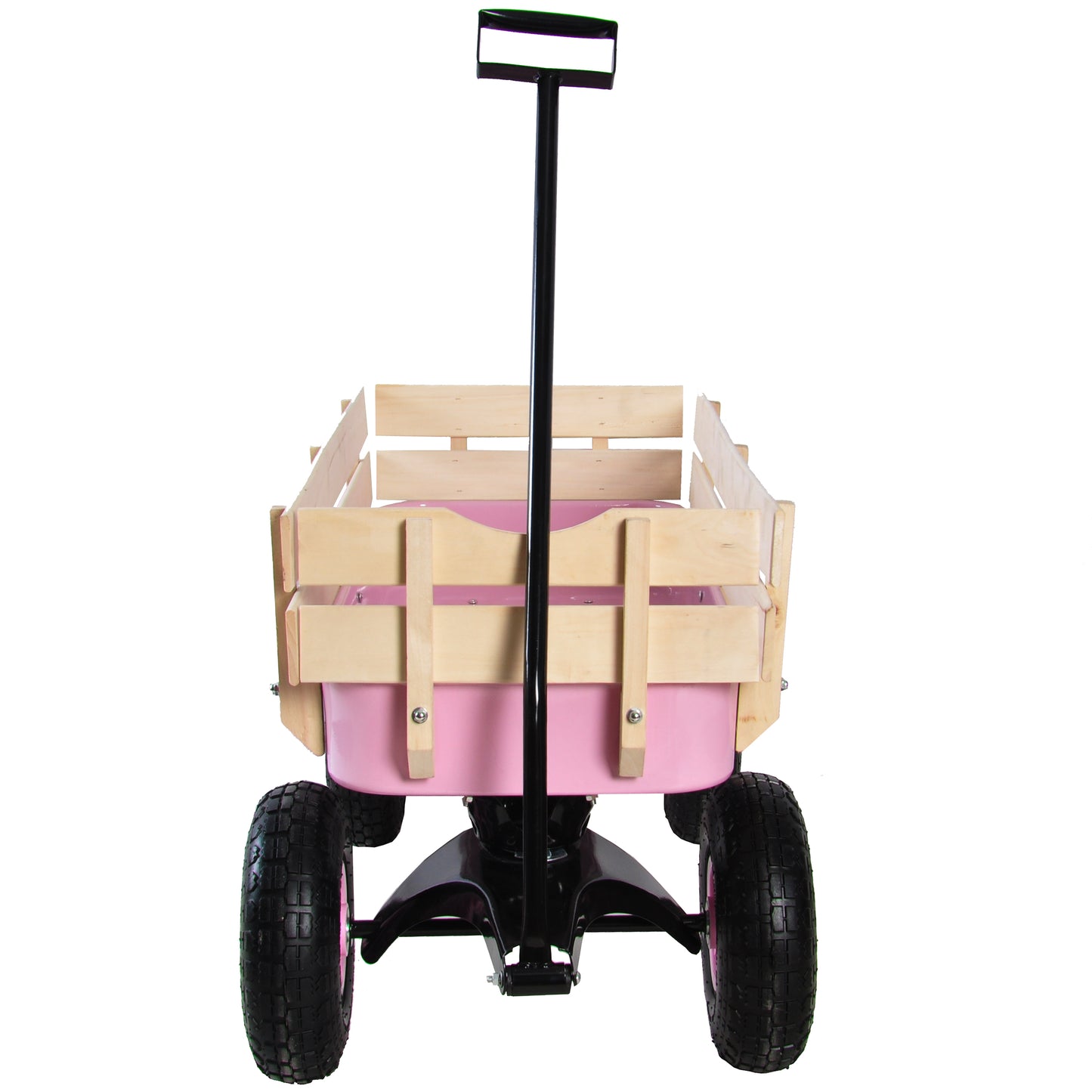 All-Terrain Garden Wagon with Wood Railing