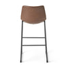 Chic Vintage Brown Faux Leather Barstools - Set of Two