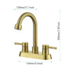 Chic Brushed Gold Dual-Handle Bathroom Faucet with Swivel Spout and Drain