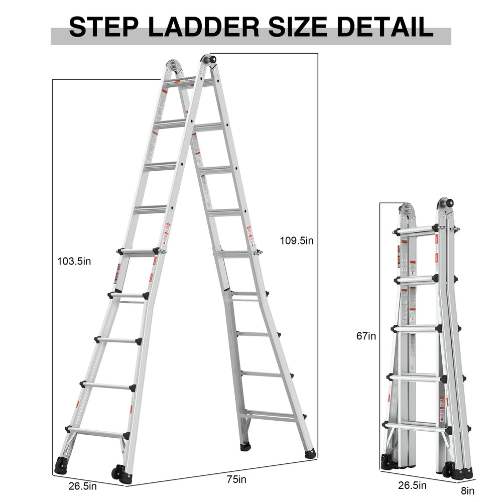 Versatile Wheels-Up Ladder