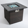 Cozy Glow Propane Fire Table with Lid & Glass Rocks