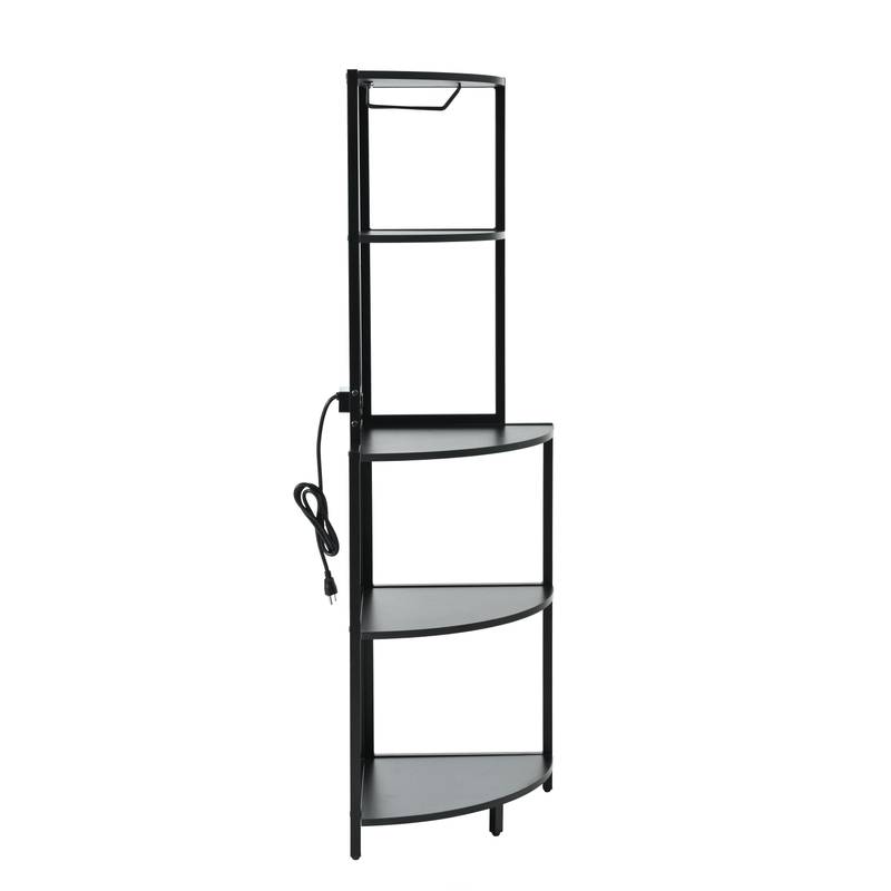 Illuminate Corner Shelf with USB & Glass Holder