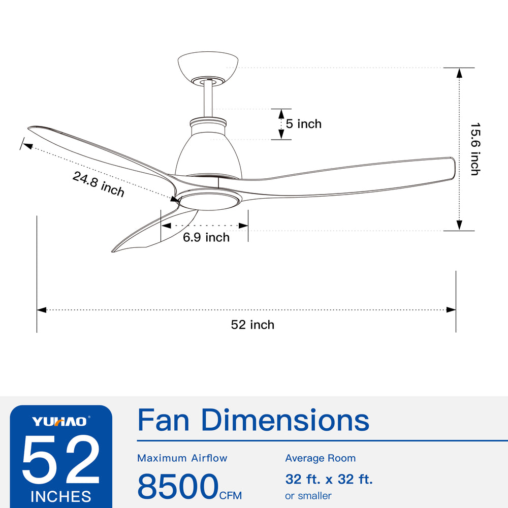 Chic Antique Ceiling Fan with LED Light