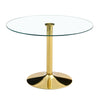 Chic Glass & Gold Round Dining Table