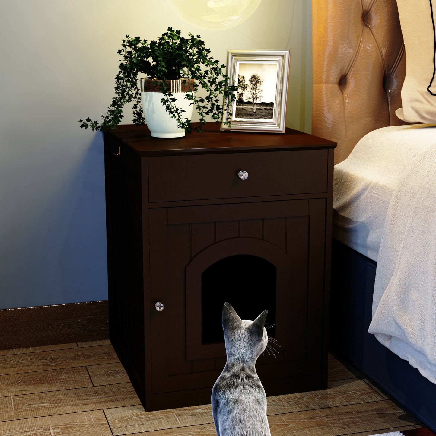 Cozy Cat Hideaway & Litter Box Combo