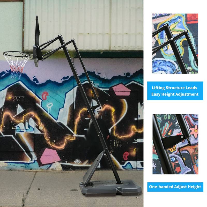 Adjustable Outdoor Basketball Hoop with Portable Base