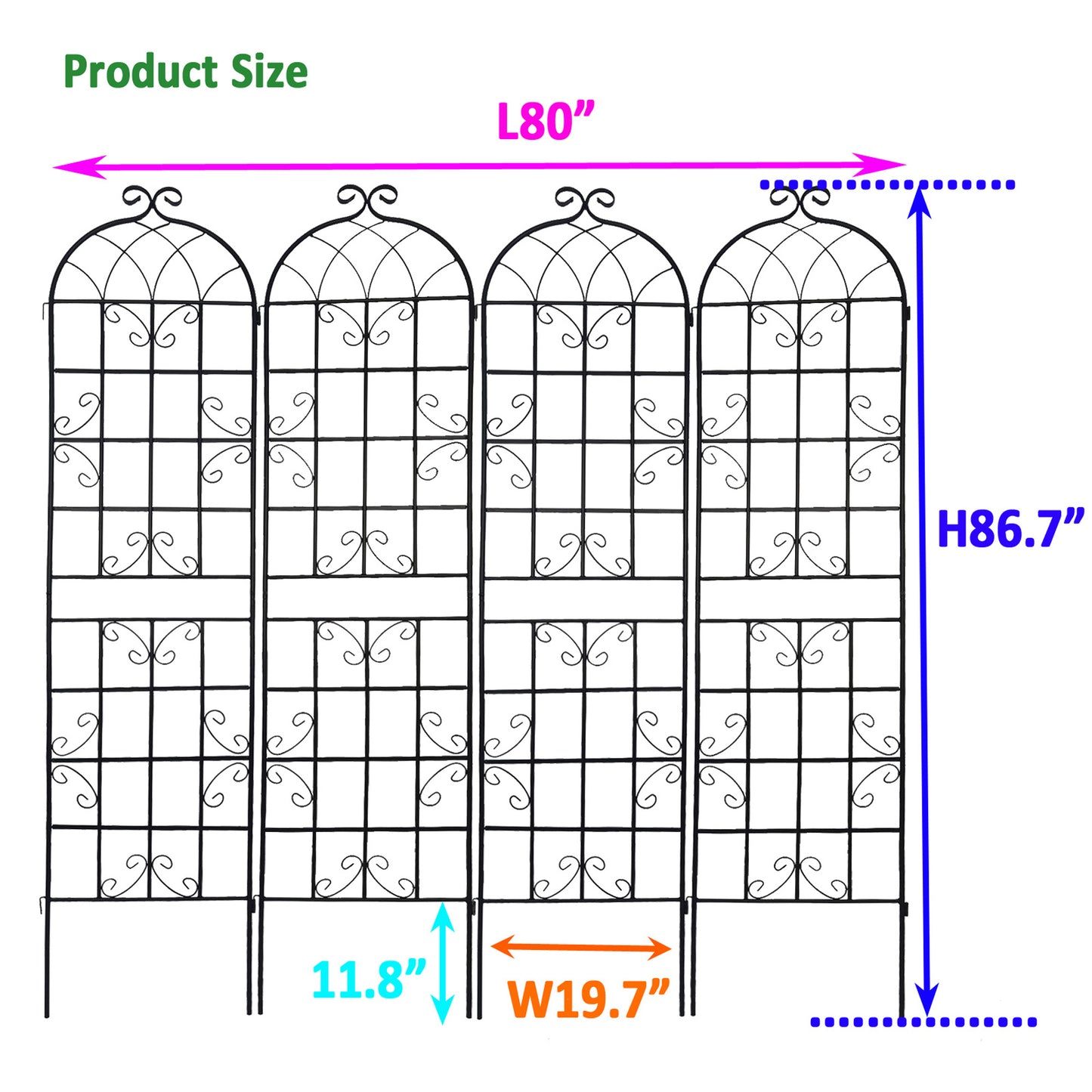 Garden Glory Trellis Set - Rustproof Support for Climbing Plants