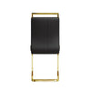 Chic Faux Leather Dining Chairs with Gold Legs - Set of Two