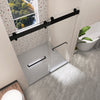 Sleek Frameless Double Sliding Shower Door in Matte Black