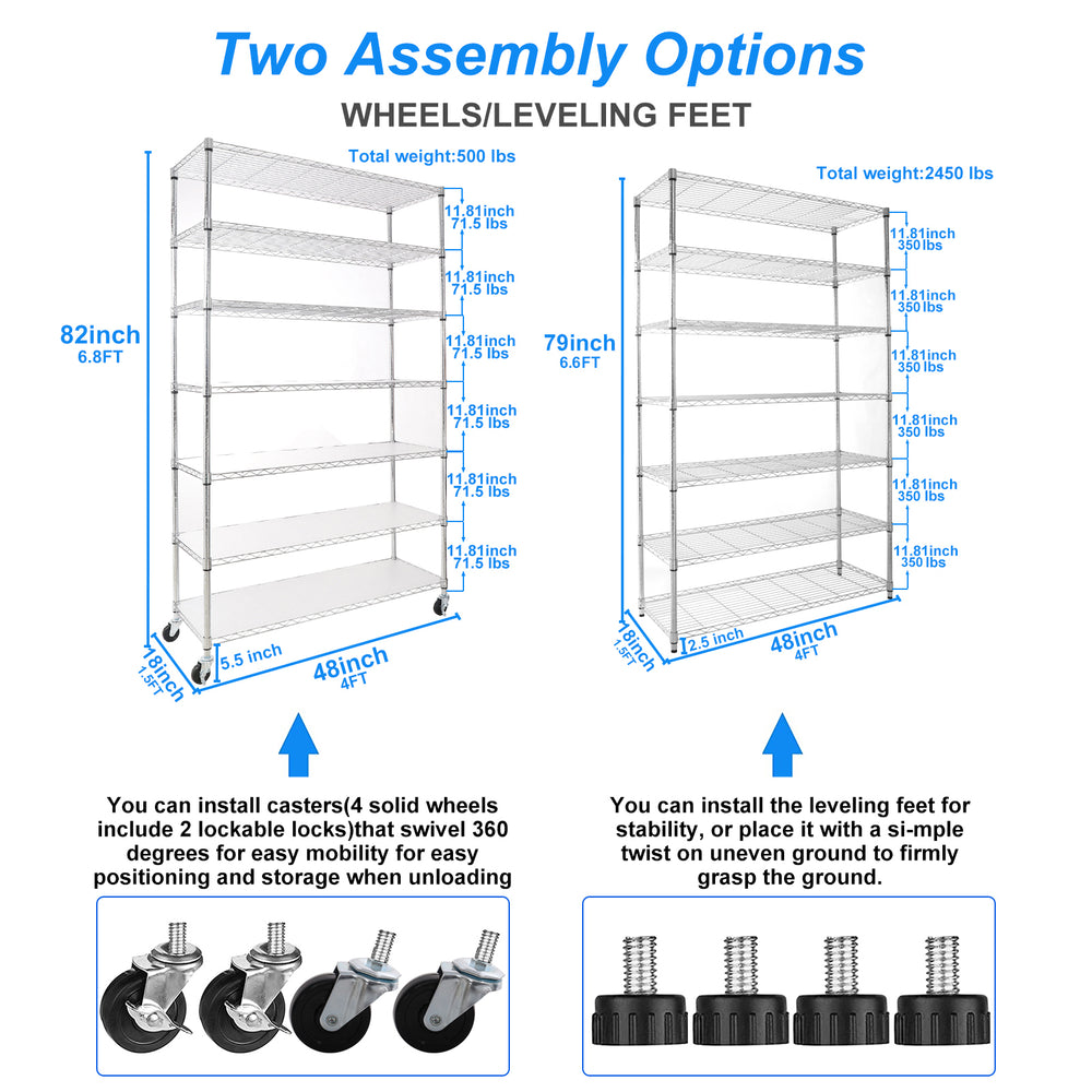 Ultimate Heavy-Duty Rolling Wire Shelf Organizer