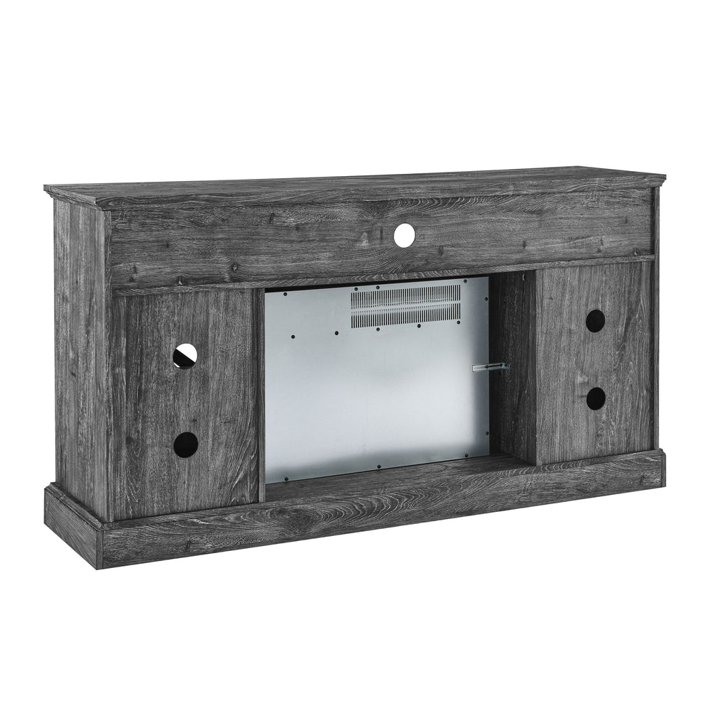 Cozy Dark Oak Electric Fireplace TV Stand