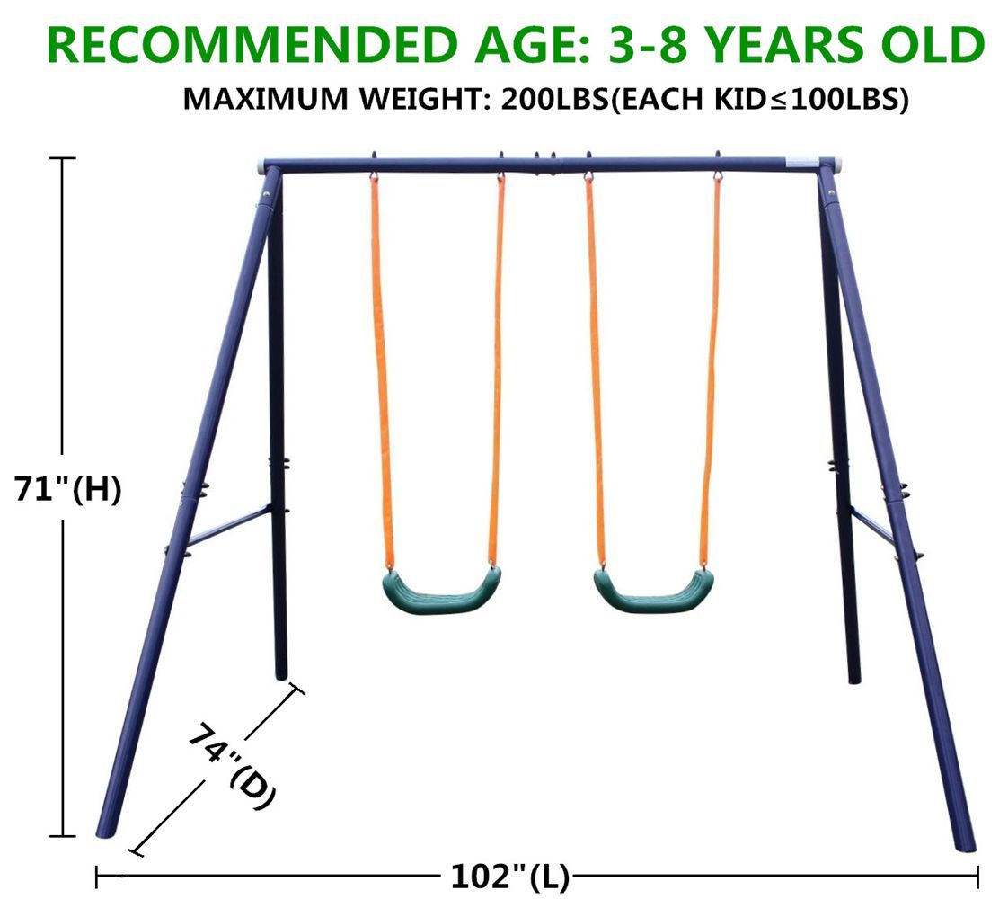 Double Fun Swing Set for Kids