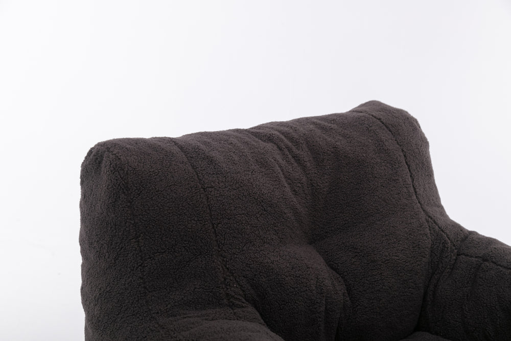 Cozy Teddy Bean Bag Chair in Dark Gray